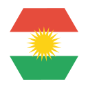 kurdistan flag hexagon